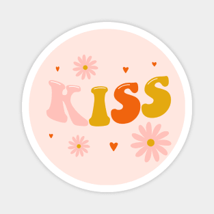 Kiss lettering. Vintage art-prints. Quote design. Magnet